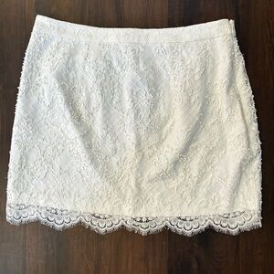 Forever New White Lace Beaded Mini Skirt Women’s Sz Medium  Coquette Girl